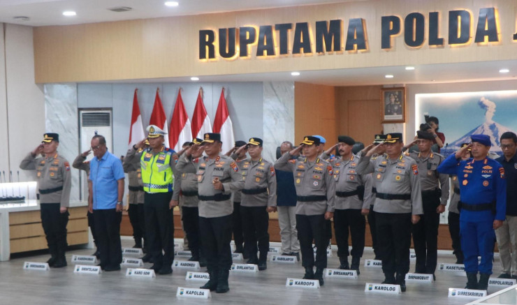 Jelang Hari Bhayangkara ke-80, Polda Jatim Ikuti Upacara Pemuliaan Nilai-Nilai Tribrata